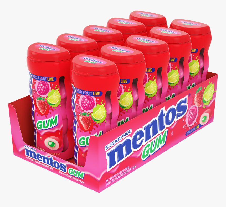 Mentos Pure Fresh Gum Cinnamon 15 Piece Pocket Bottle - Strawberry, HD Png Download