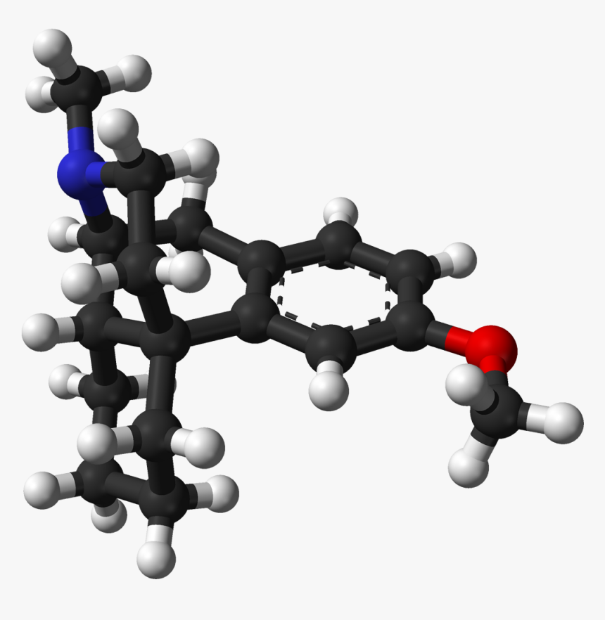 Dextromethorphan From Xtal 3d Balls A - Ball And Stick Model Aspirin, HD Png Download