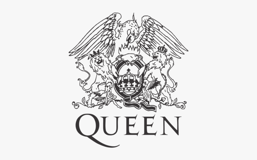Queen White Black Mammal Black And White Text Vertebrate - Queen Logo, HD Png Download