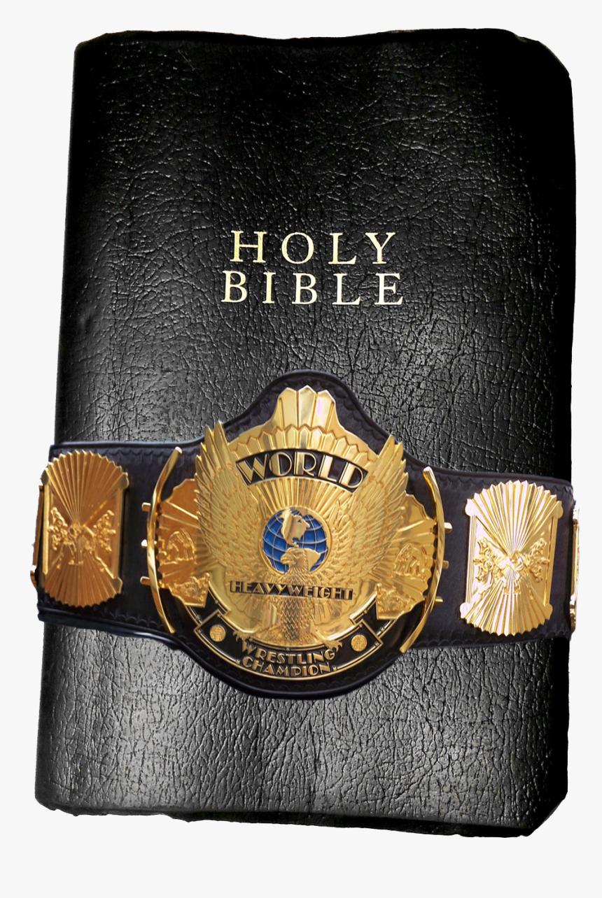 A Wrestling Championship Belt Around A Bible - Bible Championship Belt, HD Png Download