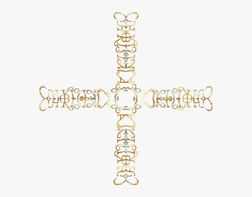Christmas Cross Made Of Gold - Christmas Day Christian Clipart, HD Png Download