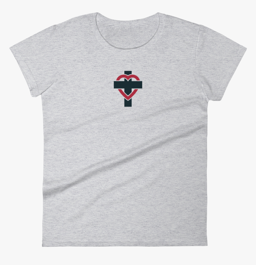 Christian Women S Short Sleeve T-shirt Heart Cross, HD Png Download