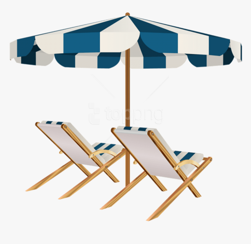 Free Png Download Beach Chairs And Umbrella Clipart - Beach Chair With Umbrella Png, Transparent Png