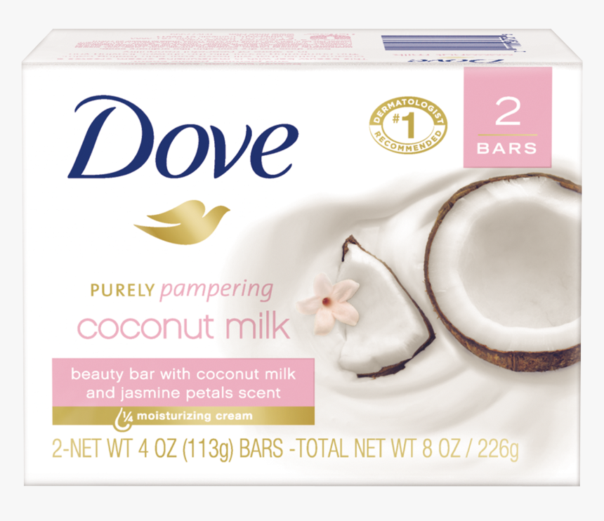 Dove Coconut Milk And Jasmine Bar Soap, HD Png Download