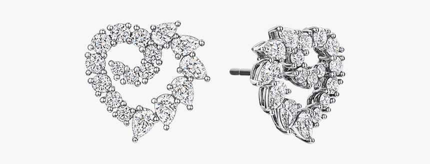Garland By Harry Winston, Heart Diamond Earrings - Earrings, HD Png Download