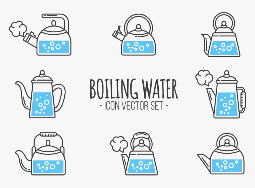 Boiling Water Icons Vector - Boiling Water Blue Png, Transparent Png