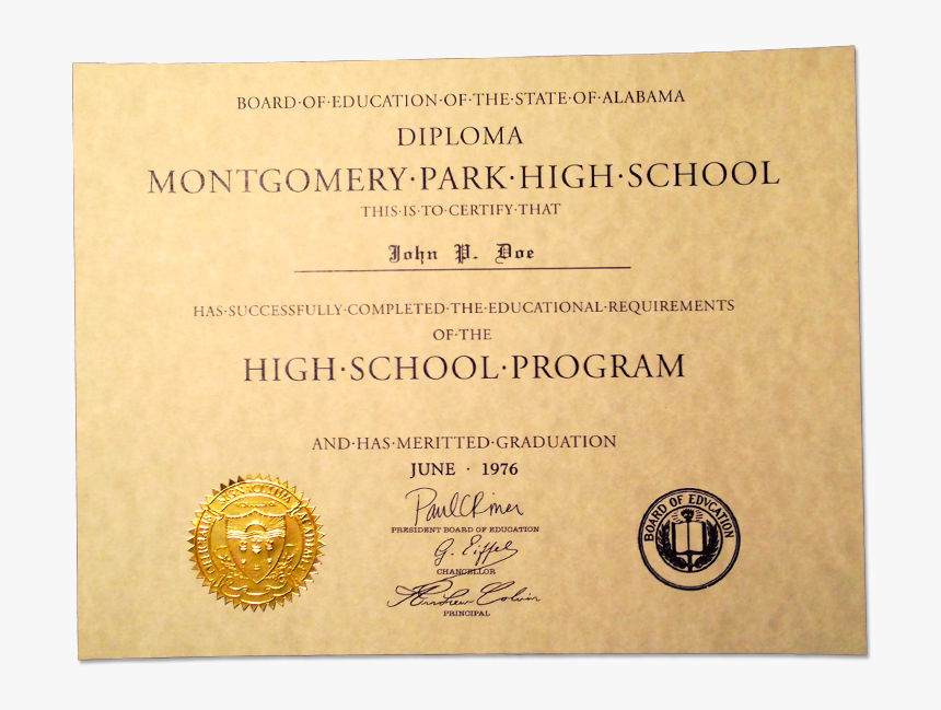 High School Diploma 1920s, HD Png Download