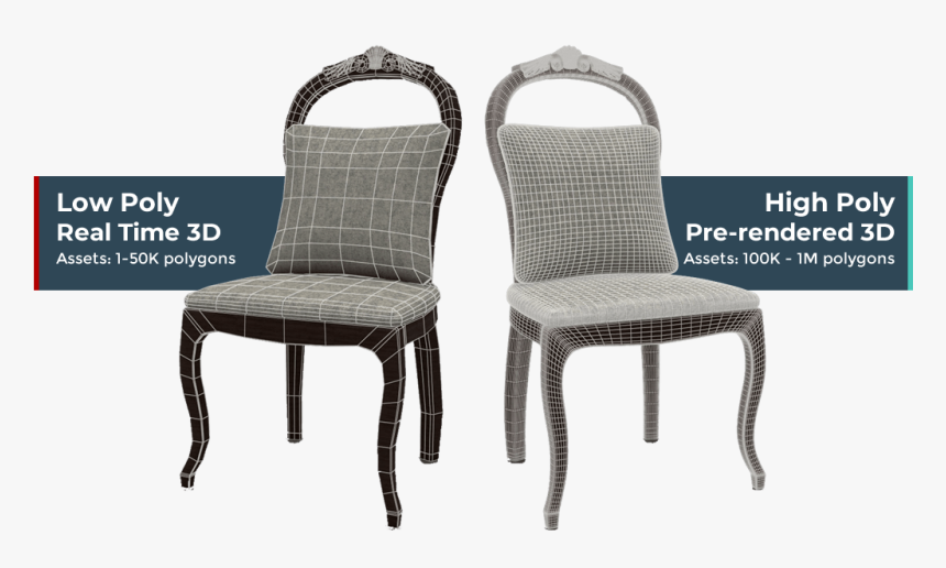 Transparent 2d Furniture Png - Low Poly Vs Highpoly Furniture, Png Download