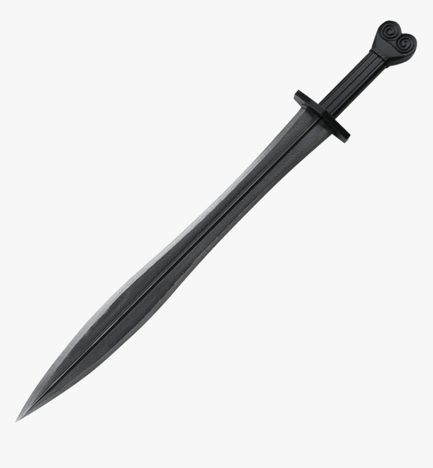 Black Greek Hoplite Sword - Silhouette Softball Bat Clipart, HD Png Download