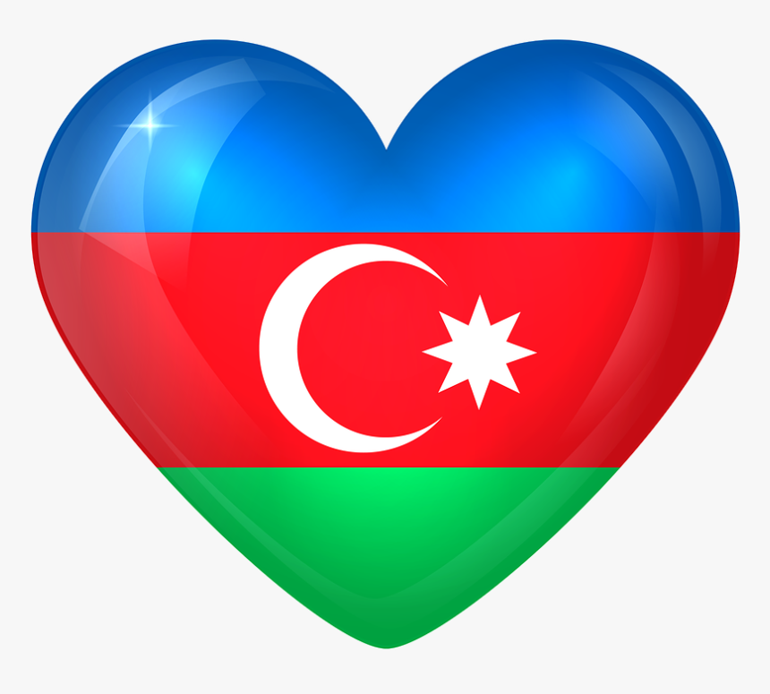 Heart On The Azerbaijan Flag, HD Png Download