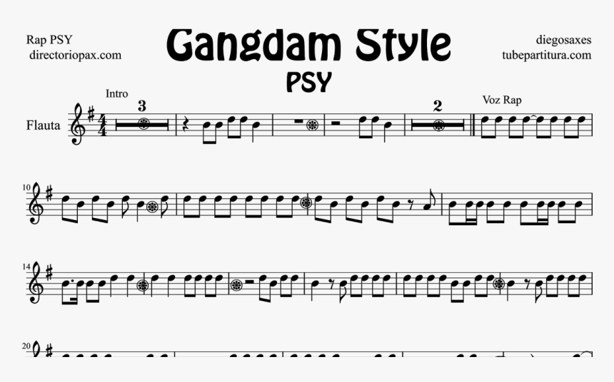 Transparent Gangnam Style Png - Rap Songs Violin Sheet Music, Png Download