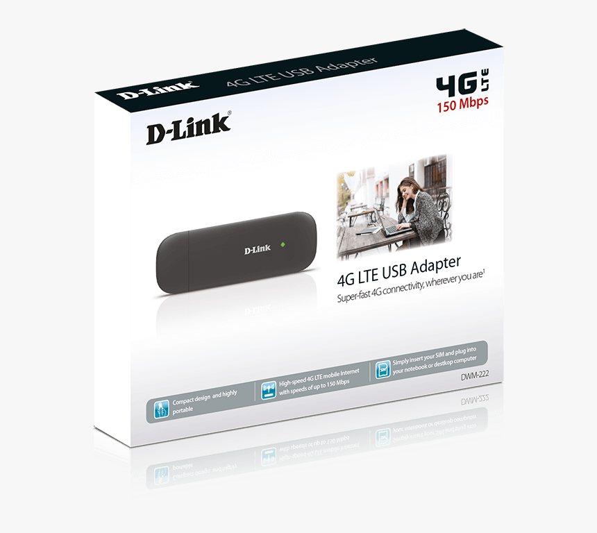 Dvm 222 3d Box - D Link Dwm 222 4g Lte Usb Adapter, HD Png Download