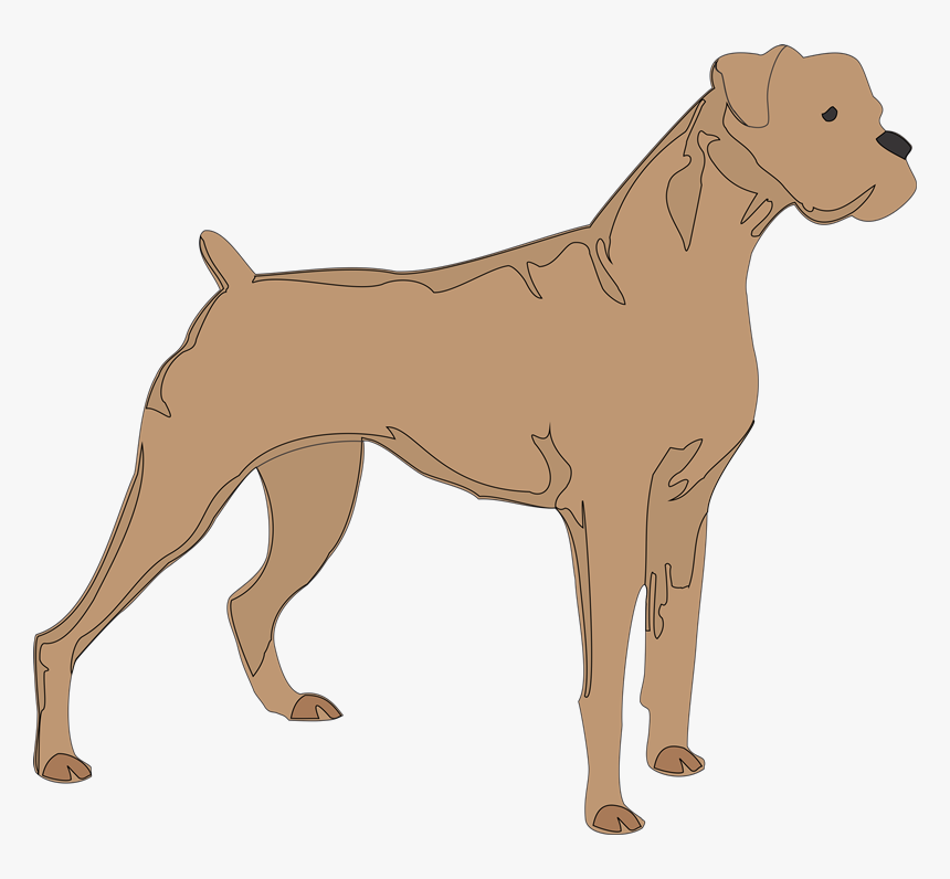 Boxer Jack Russell Terrier Silhouette Pet Clip Art - Boxer Dog Clipart Black And White, HD Png Download