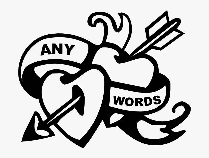 Hearts, Arrow And Banner - Love Symbol For Drawing, HD Png Download