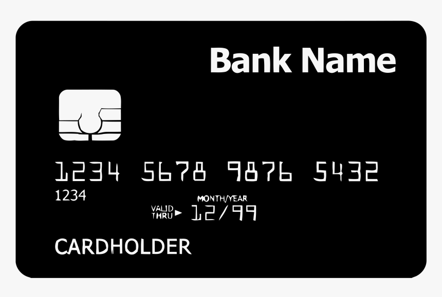 B&w Credit Card Clip Arts - Credit Card, HD Png Download