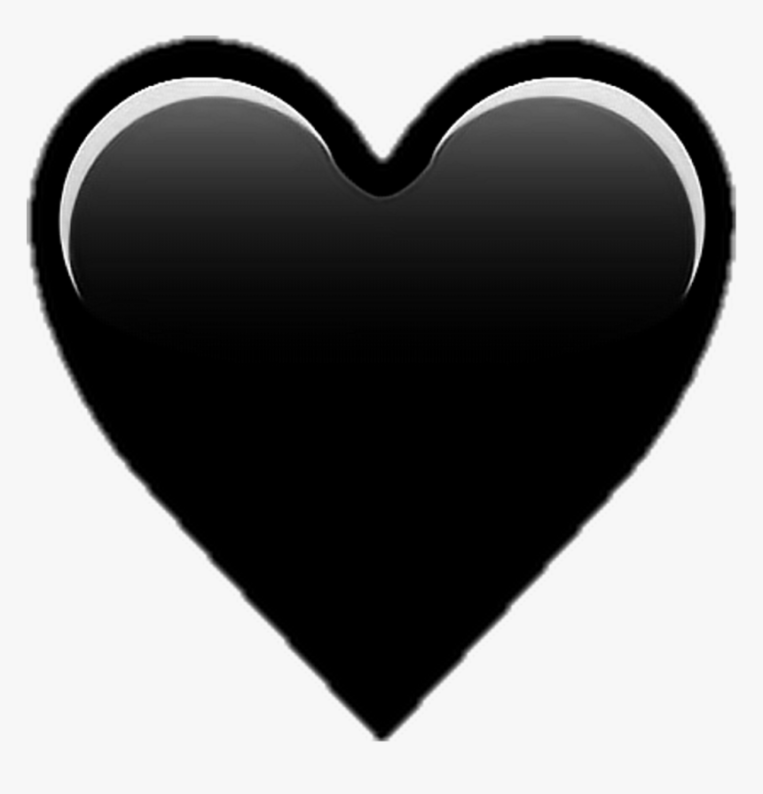 Heart Emoji Blackheart Black - Black Heart Emoji Png, Transparent Png