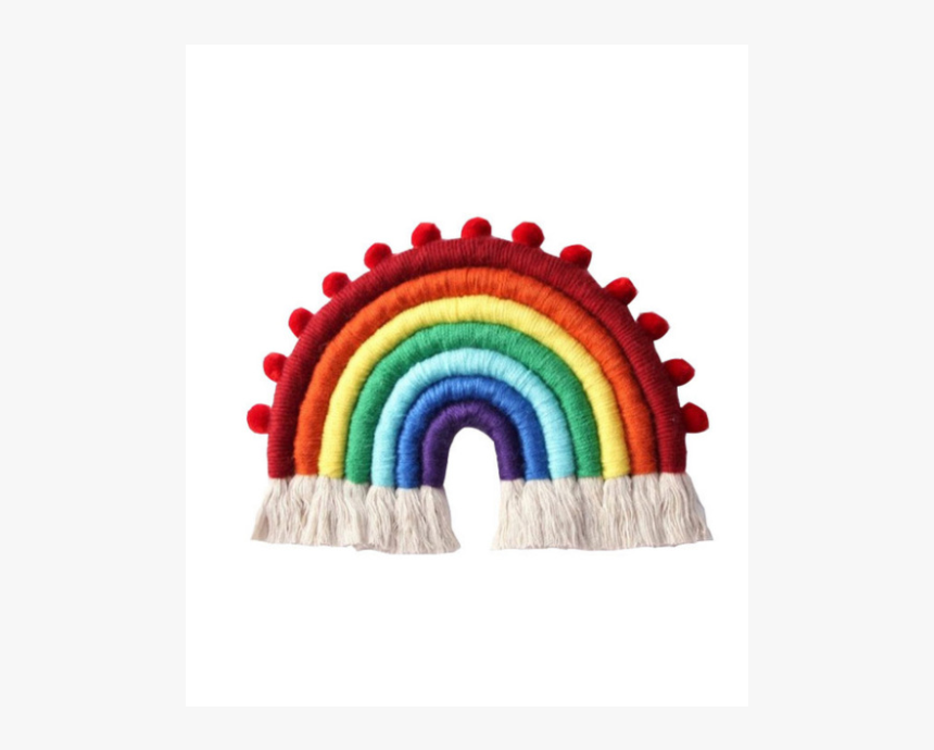 Pom Pom Tassel Trim Rainbow Style Wall Hanging - Gear Wall Clock, HD Png Download