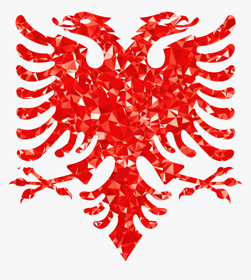 Ruby Double Headed Eagle Clip Arts - Albanian Flag Clipart, HD Png Download
