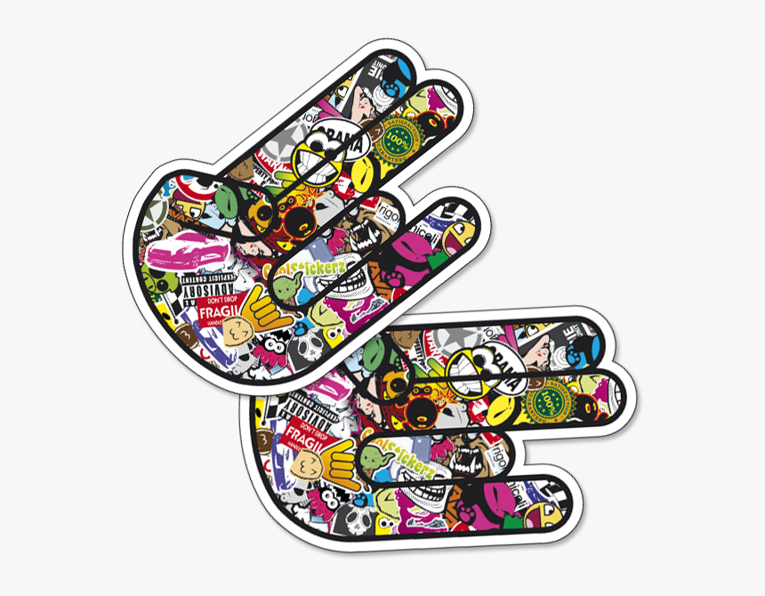 Sticker Bomb Png - Stickerbomb Hand, Transparent Png