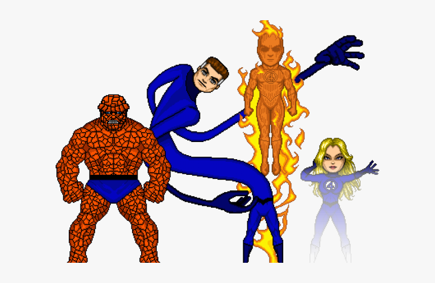 Human Torch Clipart Fantastic - Marvel Microheroes Fantastic Four, HD Png Download
