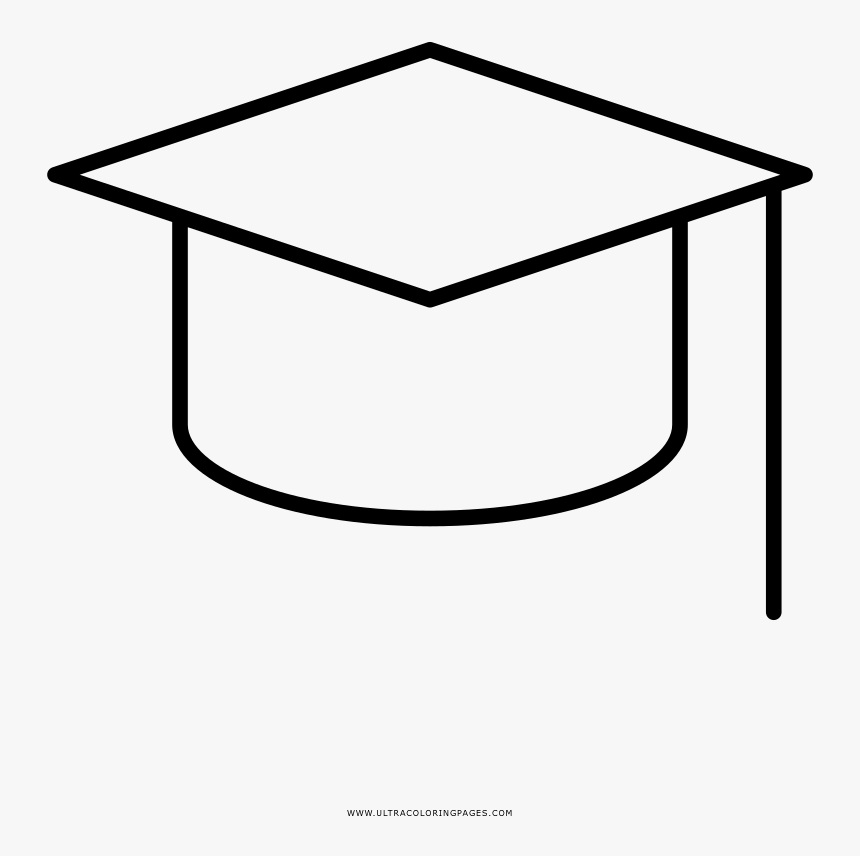 Mortar Board Coloring Page - หมวก รับ ปริญญา ลาย เส้น, HD Png Download