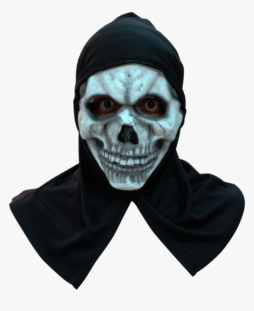 Froglord Maske Skull White With Hood - Halloween Masker, HD Png Download