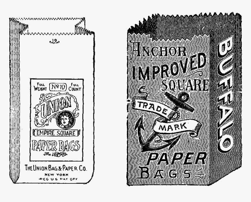 These Are Two Wonderful Paper Bag Digital Stamps With - Illustration, HD Png Download