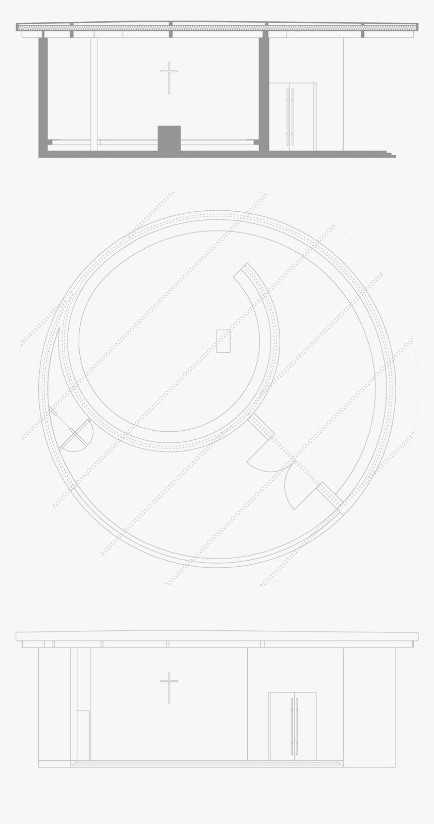 A Chapel Designed For The Small Town Of Los Janos In - Technical Drawing, HD Png Download