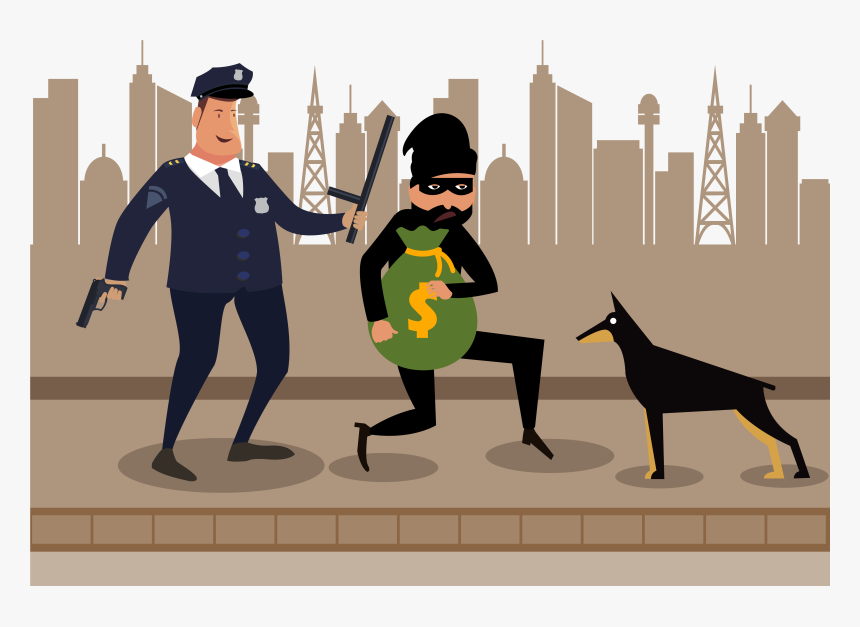Thief Vector Police - Police Officer Arresting Criminal, HD Png Download