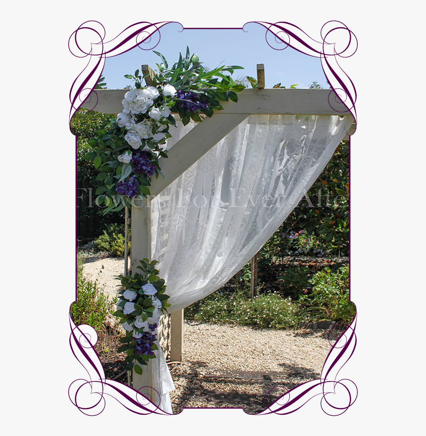 Silk Artificial Blue Galaxy Orchids, White Hydrangea - Arch, HD Png Download