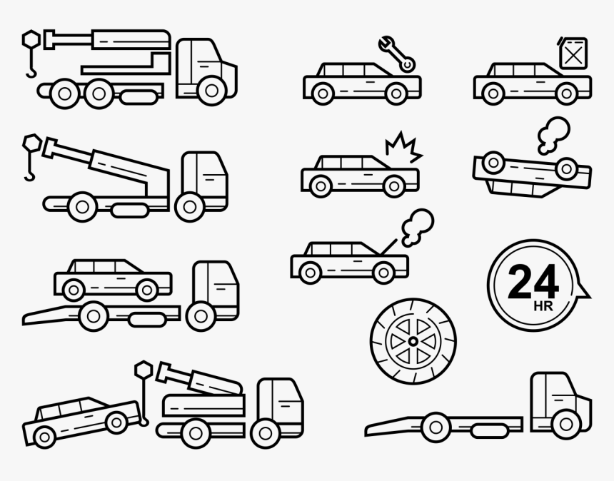 Towing Icons Vector - Technical Drawing, HD Png Download