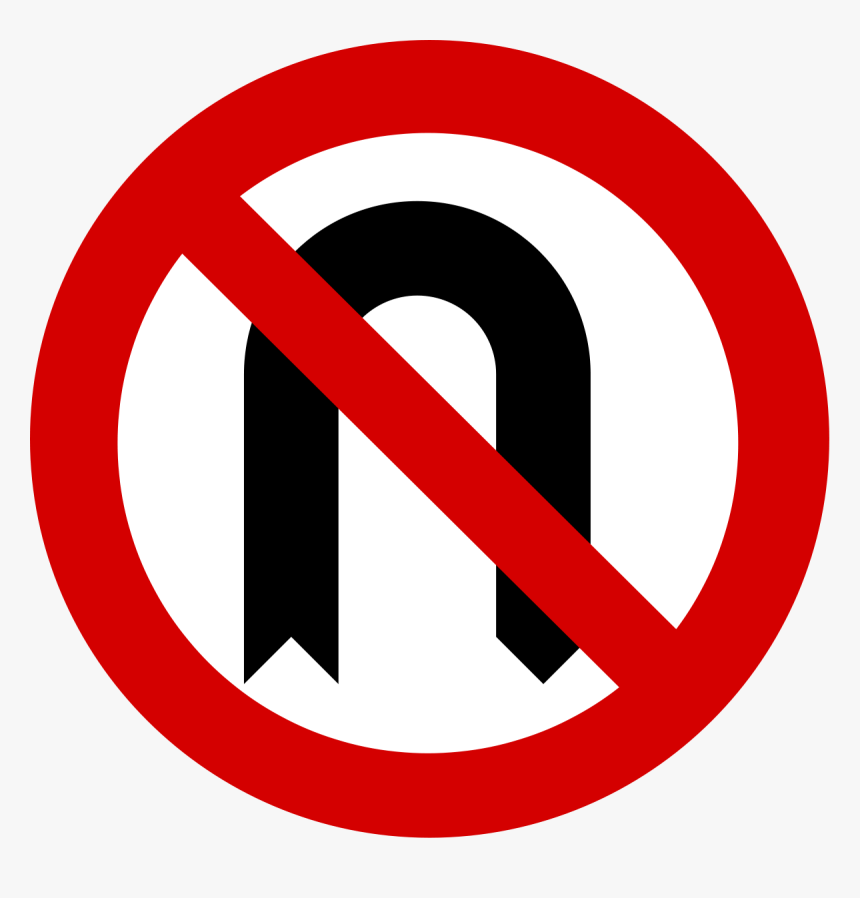 Road Sign No Turn, HD Png Download