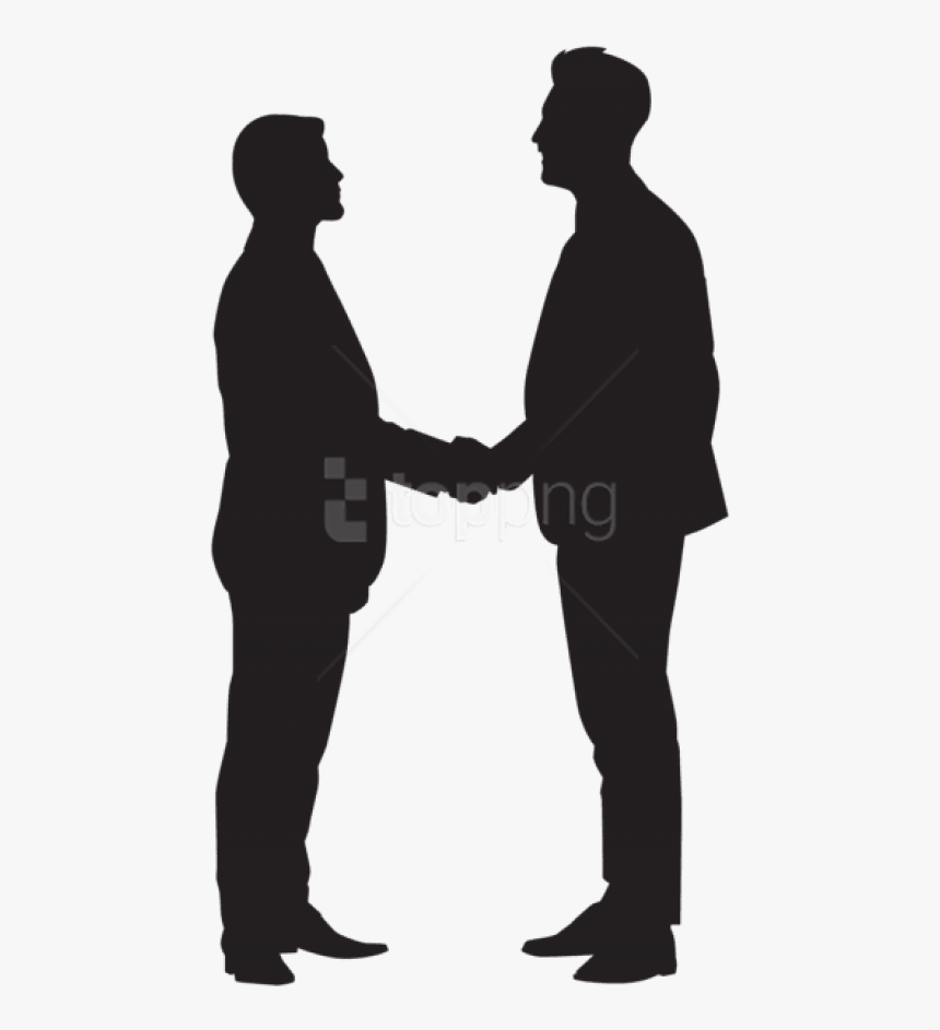 Transparent Business Man Silhouette Png - Men Shaking Hands Clip Art, Png Download