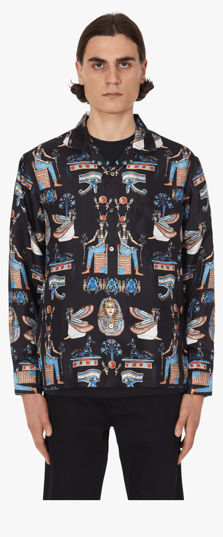 Awake Egyptian Button Down Shirt, HD Png Download