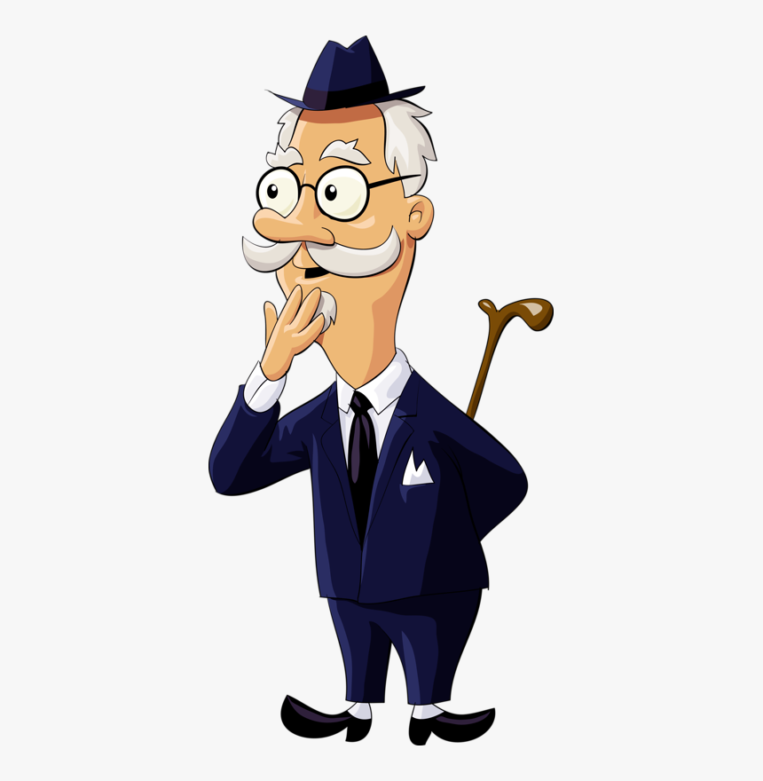 Personnages, Illustration, Individu, Personne, Gens - Old Gentleman Cartoon, HD Png Download