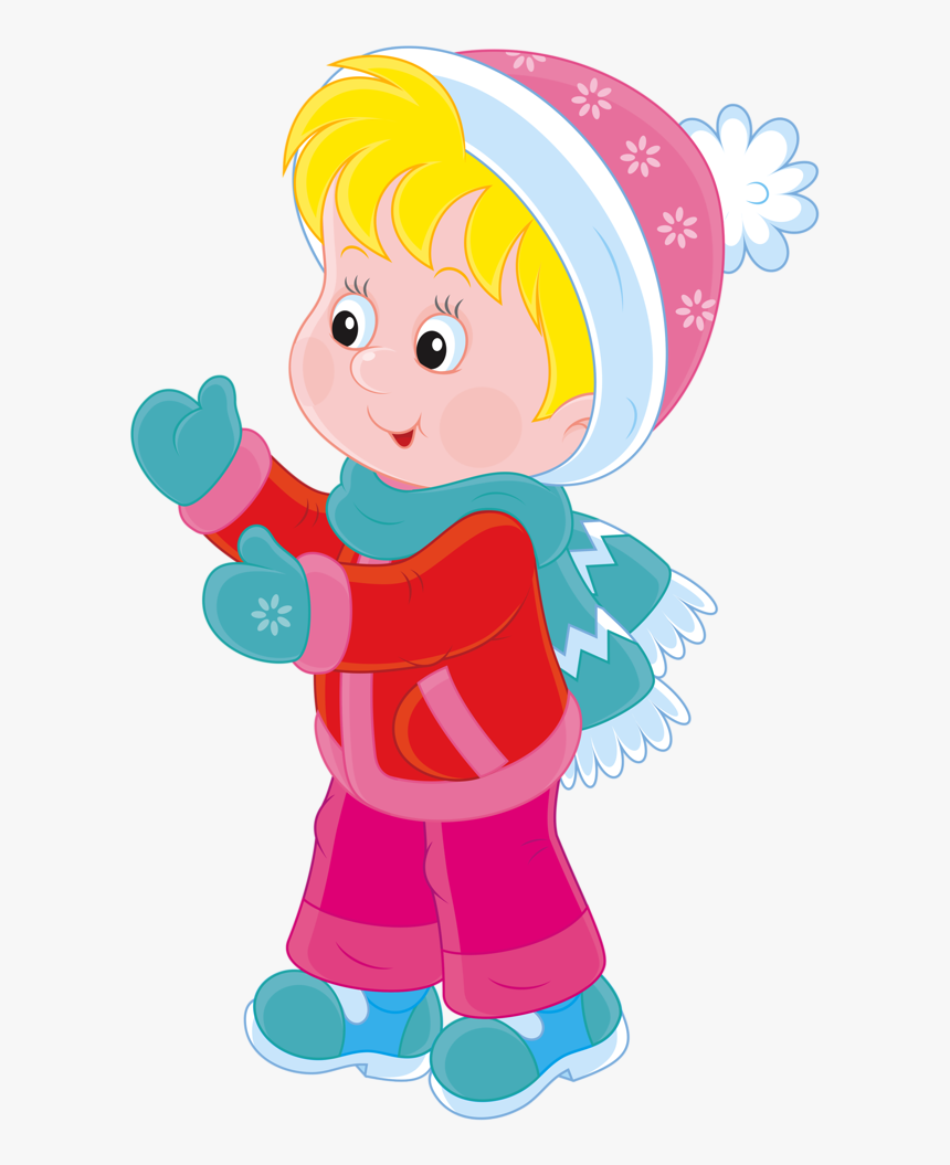 Imagenes De Personas Animadas En Invierno - Winter Kid Cartoon Png, Transparent Png