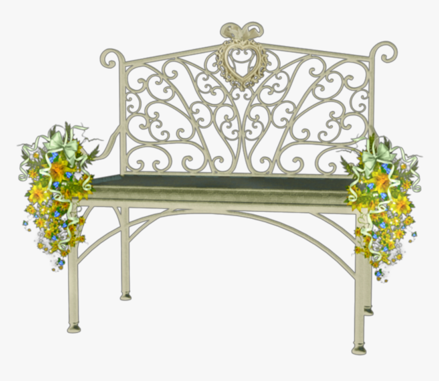 Ftestickers Garden Park Bench Flowers - Outdoor Bench, HD Png Download