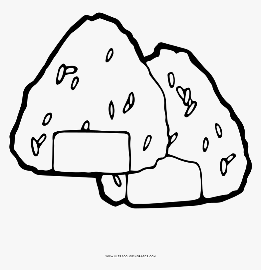 Onigiri Coloring Page, HD Png Download