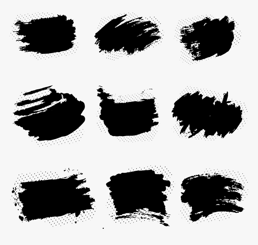 Abstract Black Brush Set Vector - Illustration, HD Png Download