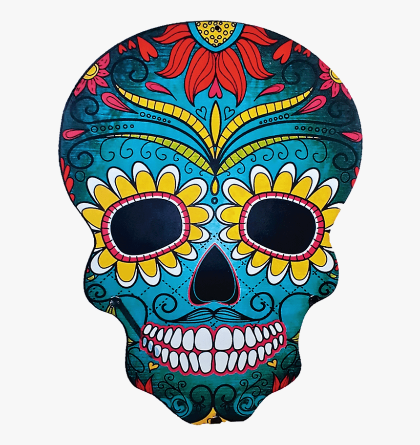 Placa Caveira Mexicana Azul , Png Download - Colorful Day Of The Dead Skulls Designs, Transparent Png