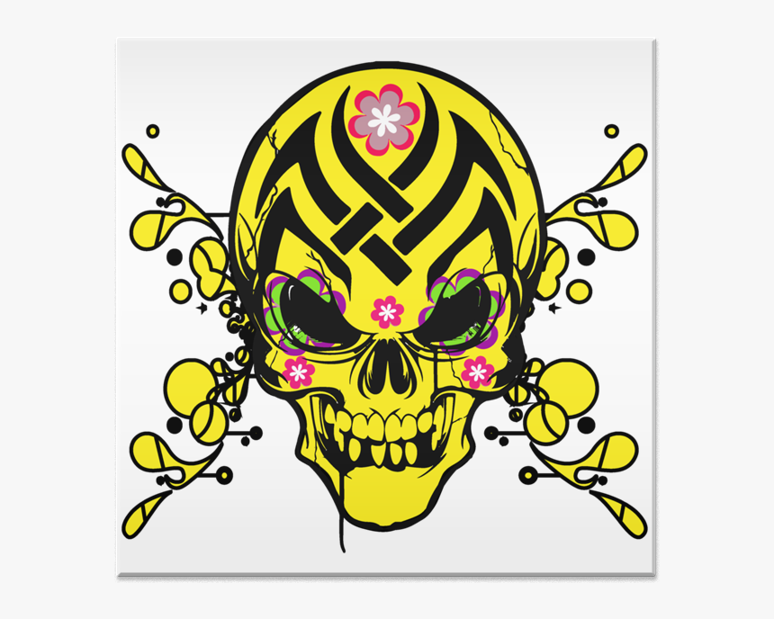 Azulejo Caveira Mexicana Yellow Crazy De Pantofelna - Skull, HD Png Download