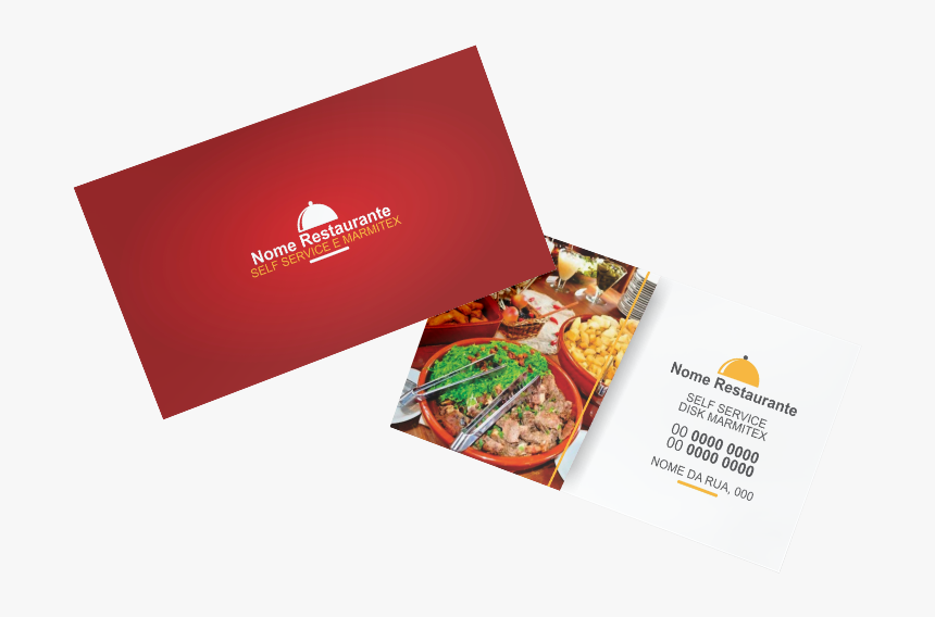 Cartão De Visita Restaurante E Marmitex Modelo - Cartao De Desconto Para Restaurante, HD Png Download