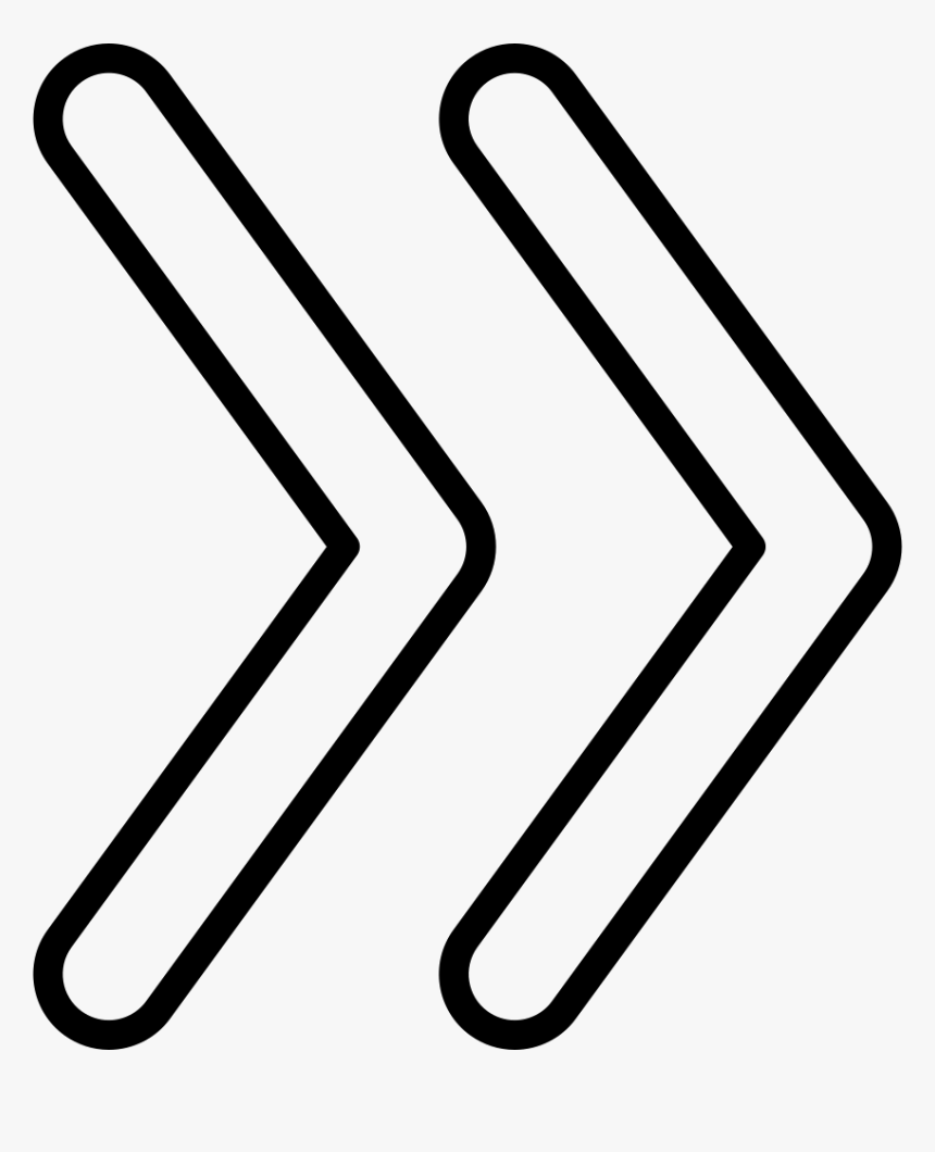 Double Arrows Angles Outline, HD Png Download