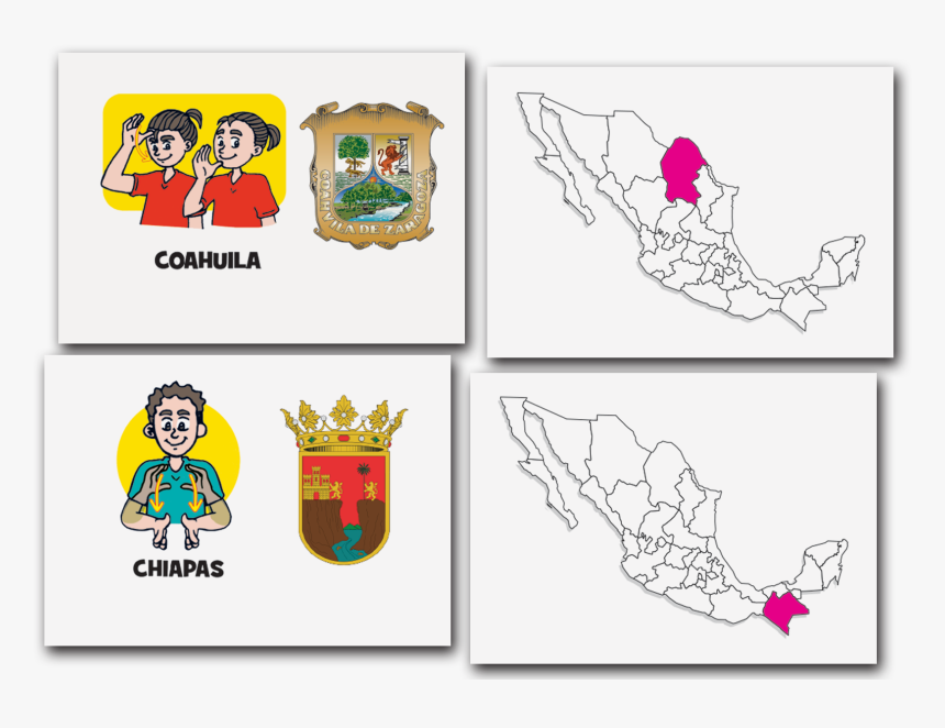 7024 Flash Cards Republica Mexicana - Cartoon, HD Png Download