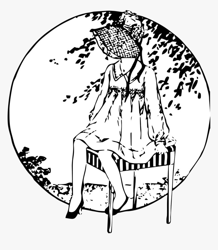 Transparent Sit Up Clipart - Simple Drawing Of A Woman Sitting, HD Png Download