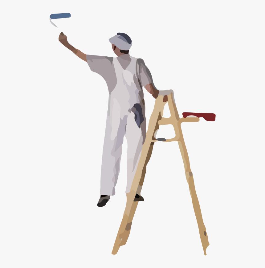 Thumb Image - Man Painting On Ladder, HD Png Download