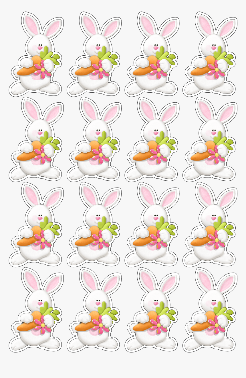 Coelhinhos Da Páscoa Adesivos Png - Cartoon, Transparent Png