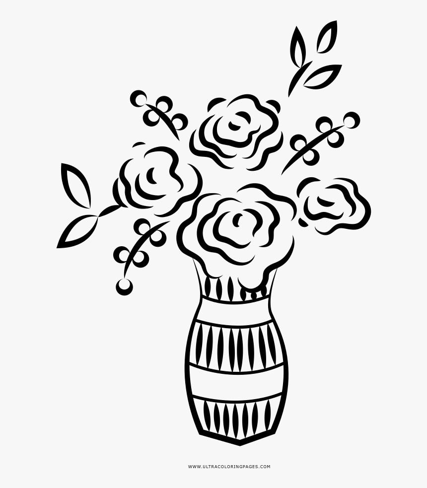 Floral Arrangement Coloring Page - Illustration, HD Png Download