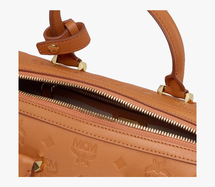 Mcm Essential Boston Bag In Monogram Leather Cognat - Hobo Bag, HD Png Download