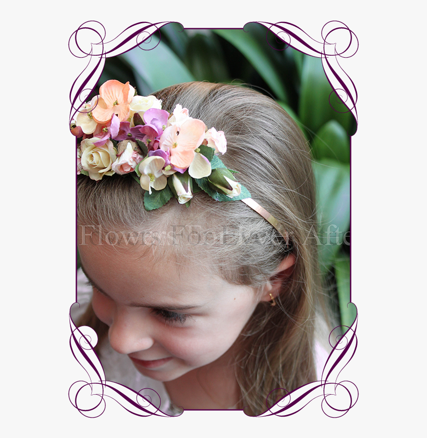Autumn Fall Pastel Flower Girl Headband Floral Hair - Artificial Flower, HD Png Download